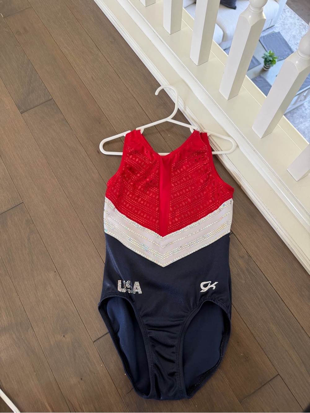 GK Red, White & Navy Kids One-Piece Swim Suit